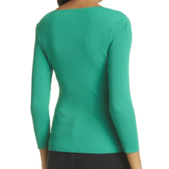 Ted Baker Green Rib Square Neck Top - Picture 6 of 6
